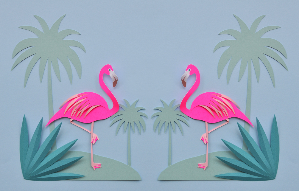 chloé fleury papercuts flamingo