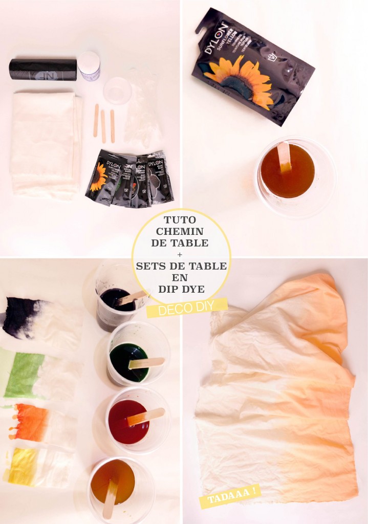 DIY dip dye table runner l Mademoiselle Bagatelles l design, fashion, food, diy blog