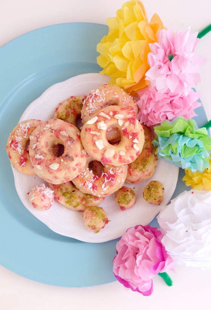 raspberry glazed doughnuts l mademoiselle bagatelles l fashion, food, color blog